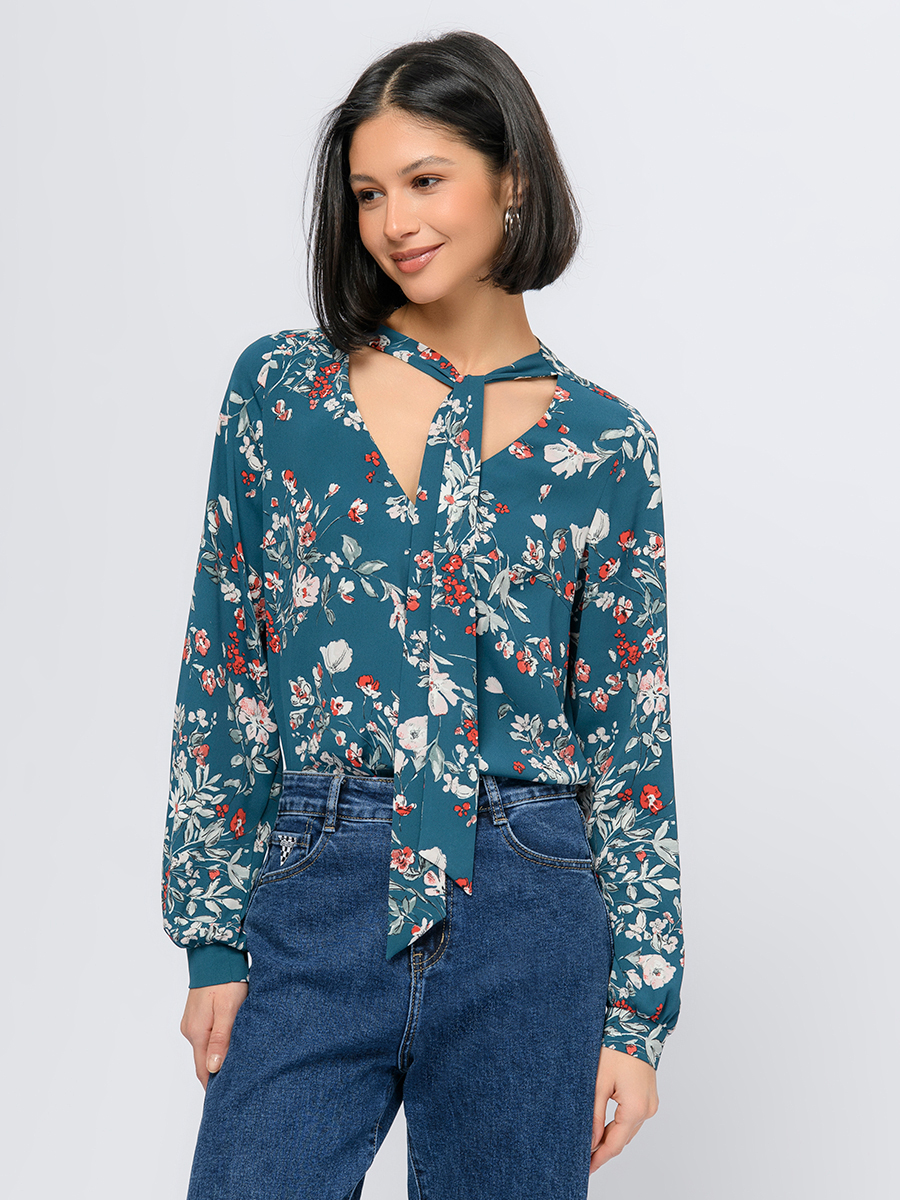 

Блуза женская 1001dress 0102990TR бирюзовая 48, Бирюзовый, 0102990TR
