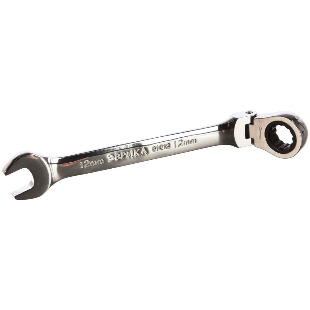 

ЭВРИКА Ключ комбинированый трещоточный шарнирный 12мм на держателе ER-61012H
