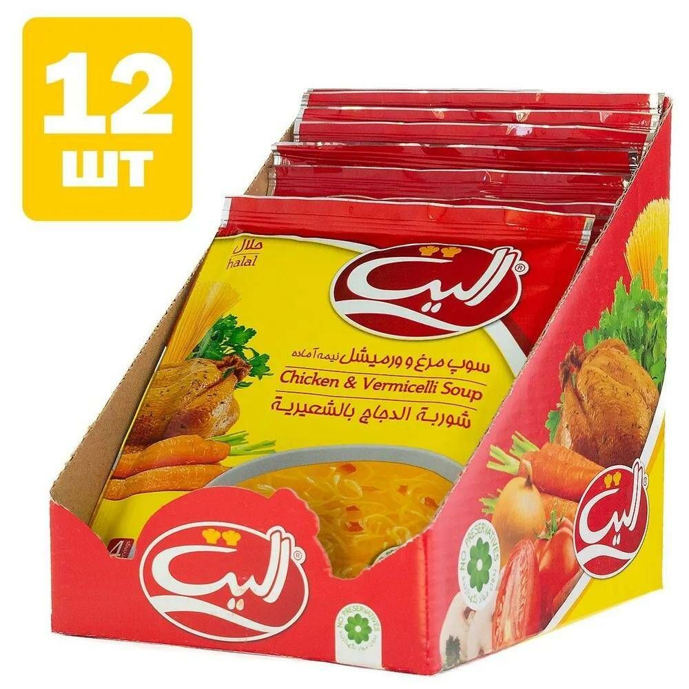 Суп Elite Halal куриный с вермишелью 65 г x 12 шт 645₽