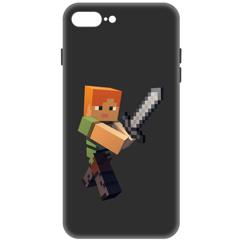 

Чехол-накладка Софт Minecraft-Алекс для iPhone 7 Plus/8 Plus, Черный