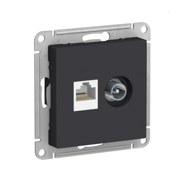 

Розетка 2-я комп+ТВ RJ45+TV кат 5E механизм Systeme Electric 8шт ATN001089.8, Черный
