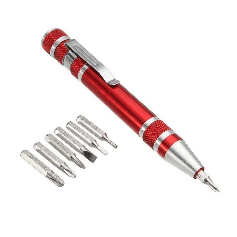 фото Наборная отвертка с насадками 8 in 1 precision pocket screwdriver (цвет: красный ) nobrand