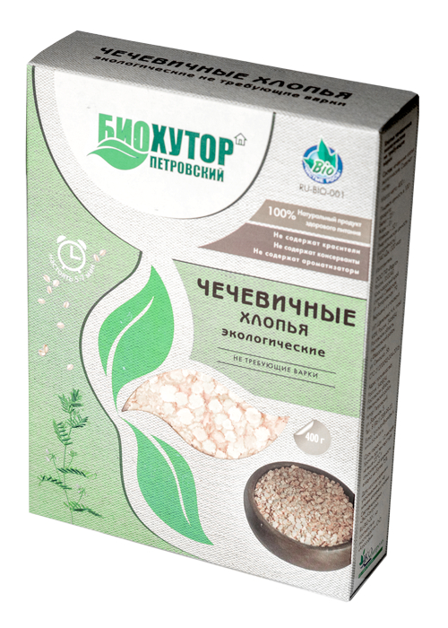 Хлопья БиоХутор Петровский чечевичные не требуют варки 400 г