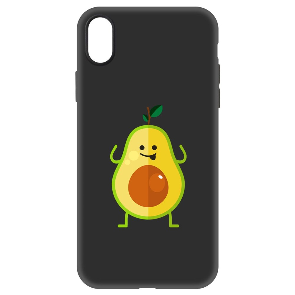 

Чехол-накладка Софт Авокадо Веселый для iPhone XR, Черный