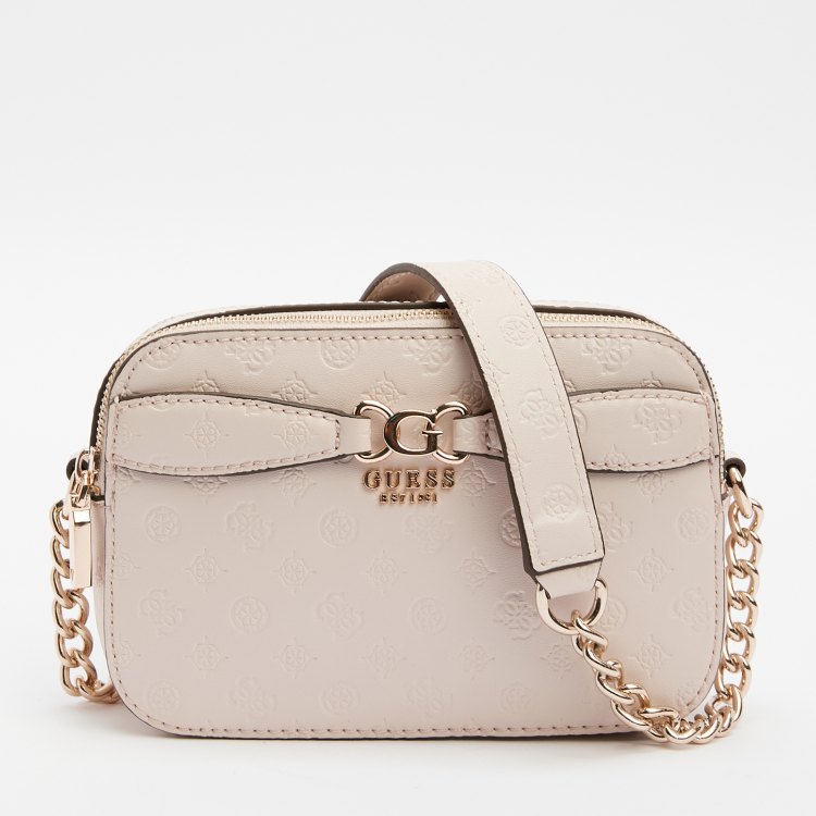 

Сумка женская Guess HWPG9336140 бежево-розовая, Белый, HWPG9336140