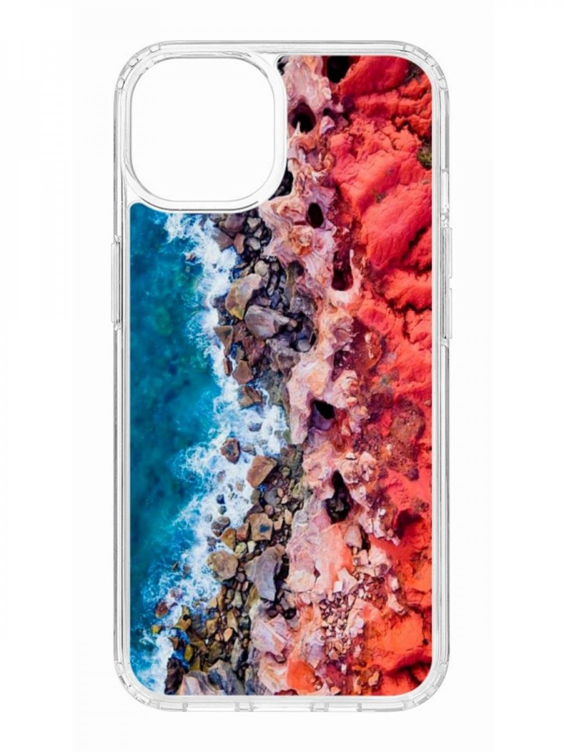 фото Противоударный чехол для apple iphone 13 кruче print морской берег прозрачный с рисунком