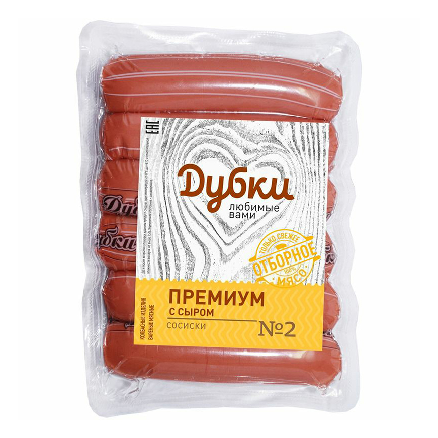 

Сосиски Дубки Премиум с сыром 350 г