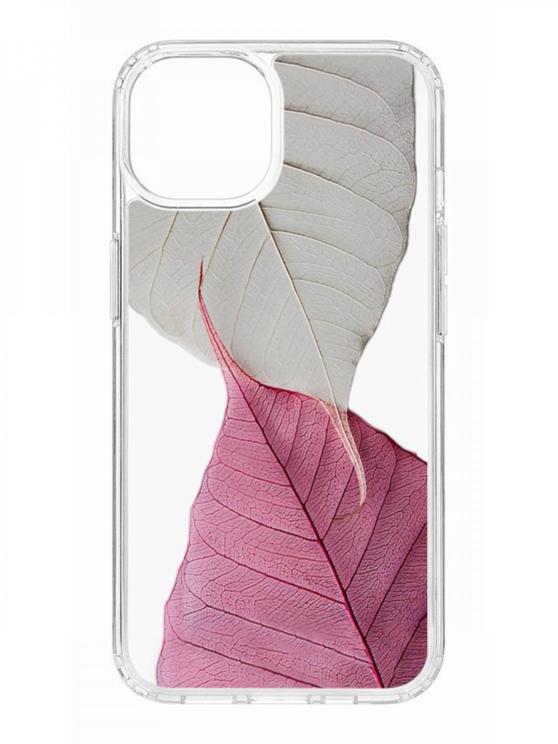 фото Противоударный чехол для apple iphone 13 кruче print pink and white прозрачный с рисунком