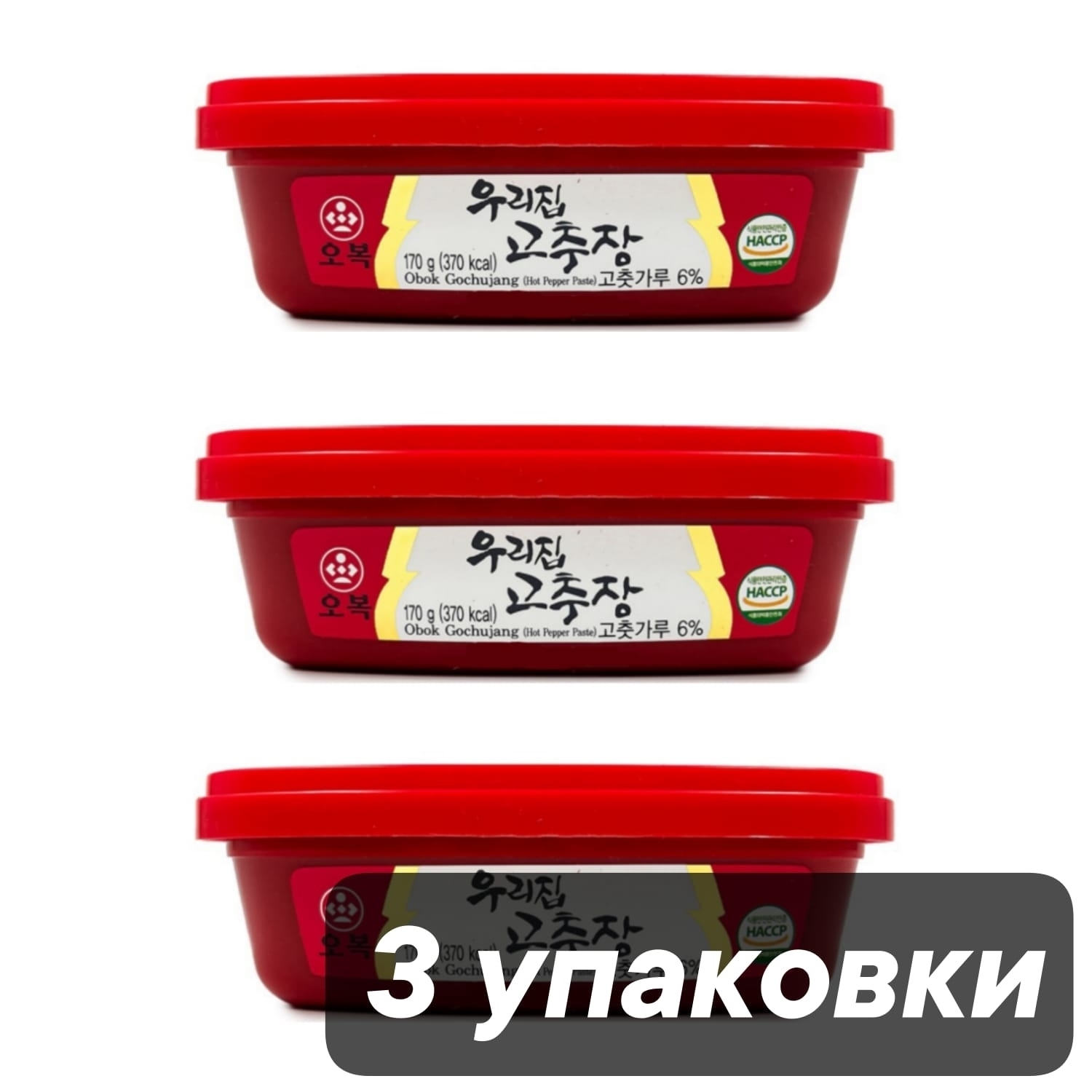 Перцовая паста Obok Soybean Paste Кочудян, 170 г х 3 шт