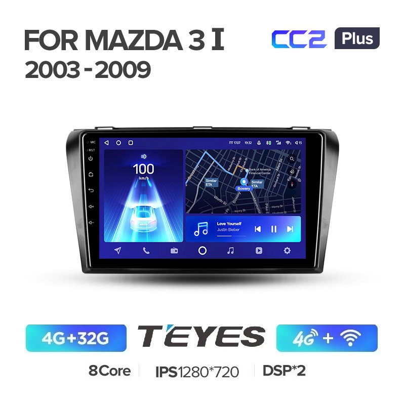 

Автомобильная магнитола Teyes CC2 plus 4/32Гб Mazda 3 BK 2003 - 2009 ANDROID 10, Mazda 3 BK CC2 Plus