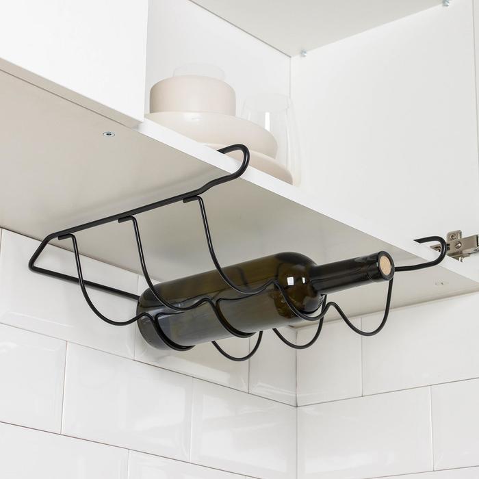 

Держатель для бутылок подвесной Доляна, на 3 бутылки, цвет чёрный