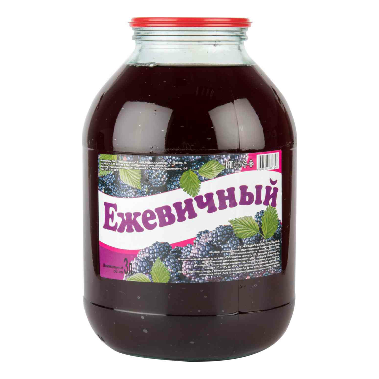 Нектар Тихвинский уездъ ежевичный 3 л
