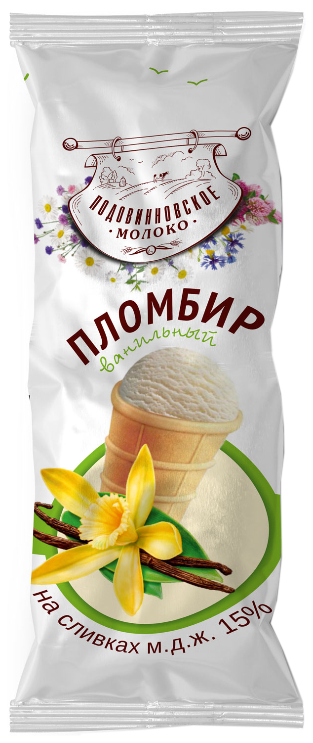 

Мороженое пломбир Подовинновское Молоко ванильное СЗМЖ 90 г