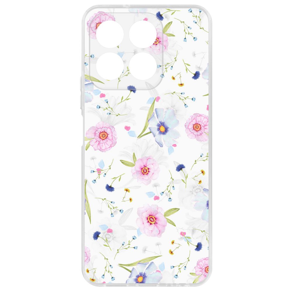 

Чехол-накладка Krutoff Clear Case Цветочный паттерн 3 для Honor X8b, Прозрачный