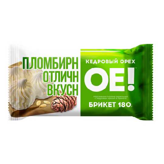 

Мороженое пломбир ОЕ! с кедровым орехом БЗМЖ 180 г