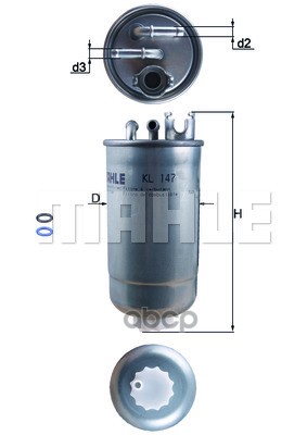 

Фильтр топливный Mahle/Knecht KL147D, KL147D
