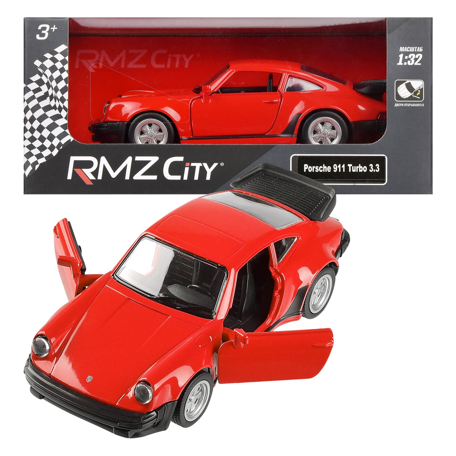 

Машинка металлическая RMZ City 1:32 Porsche 930 Turbo (1975-1989) красный 554064R, 554064R