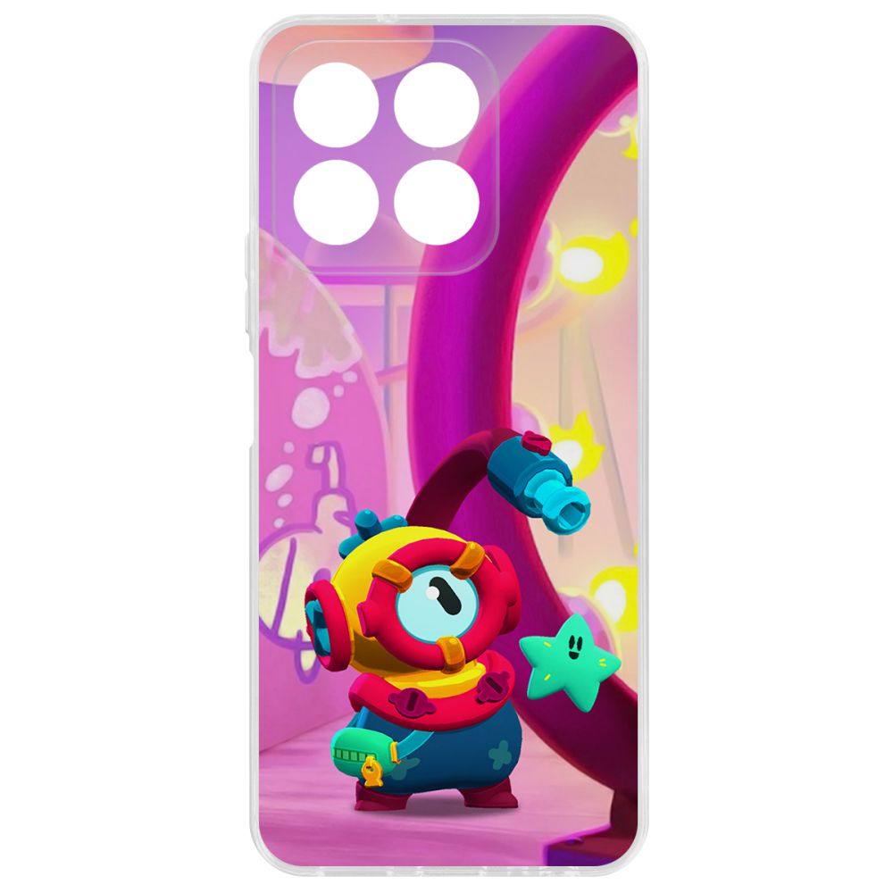 

Чехол-накладка Krutoff Clear Case Brawl Stars-Отис для Honor X8b, Прозрачный