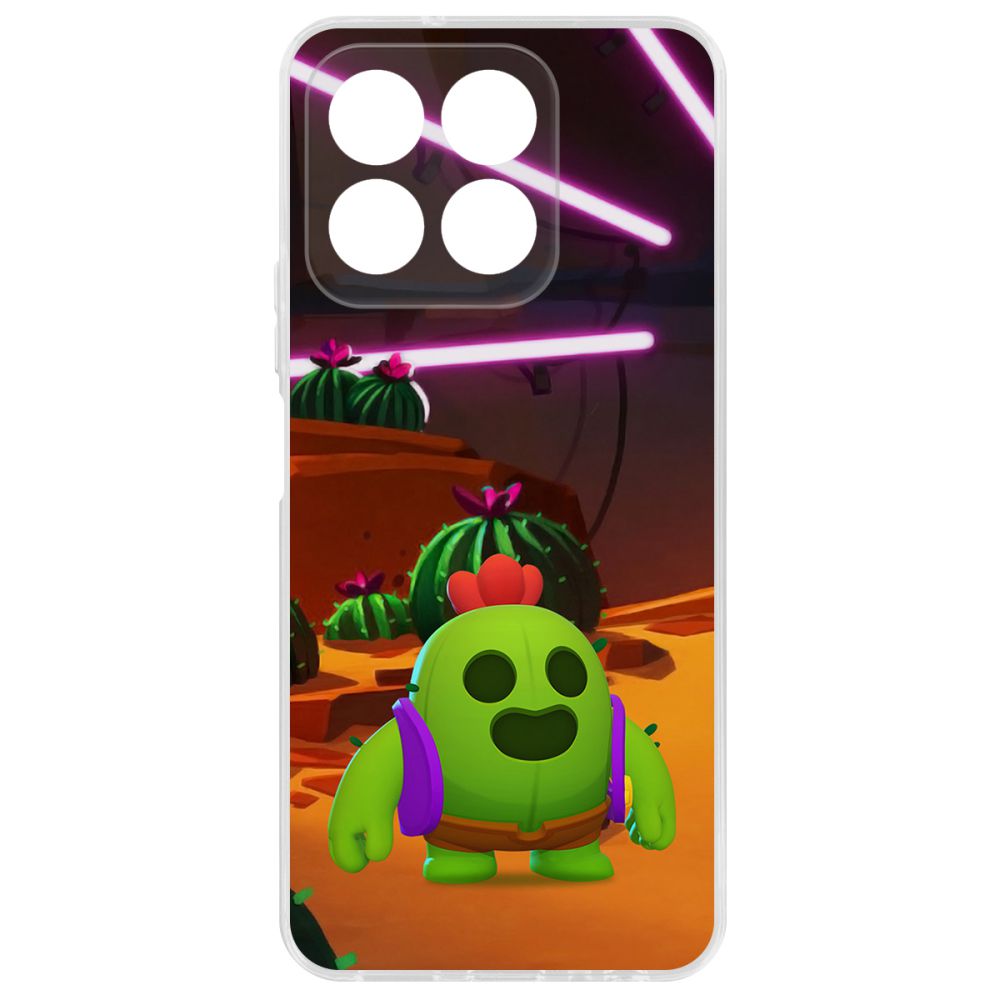 

Чехол-накладка Krutoff Clear Case Brawl Stars-Спайк для Honor X8b, Прозрачный