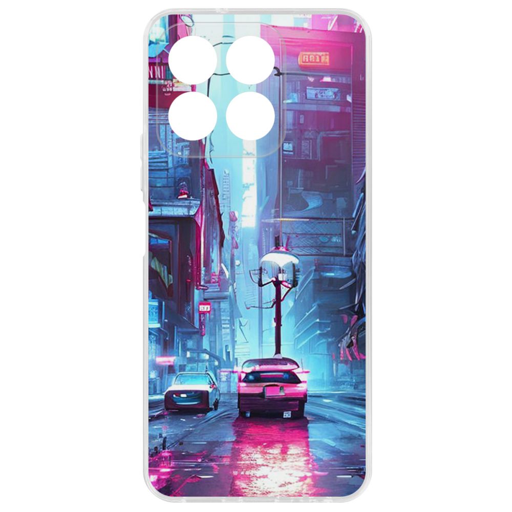 Чехол-накладка Krutoff Clear Case Киберпанк Улица для Honor X8b