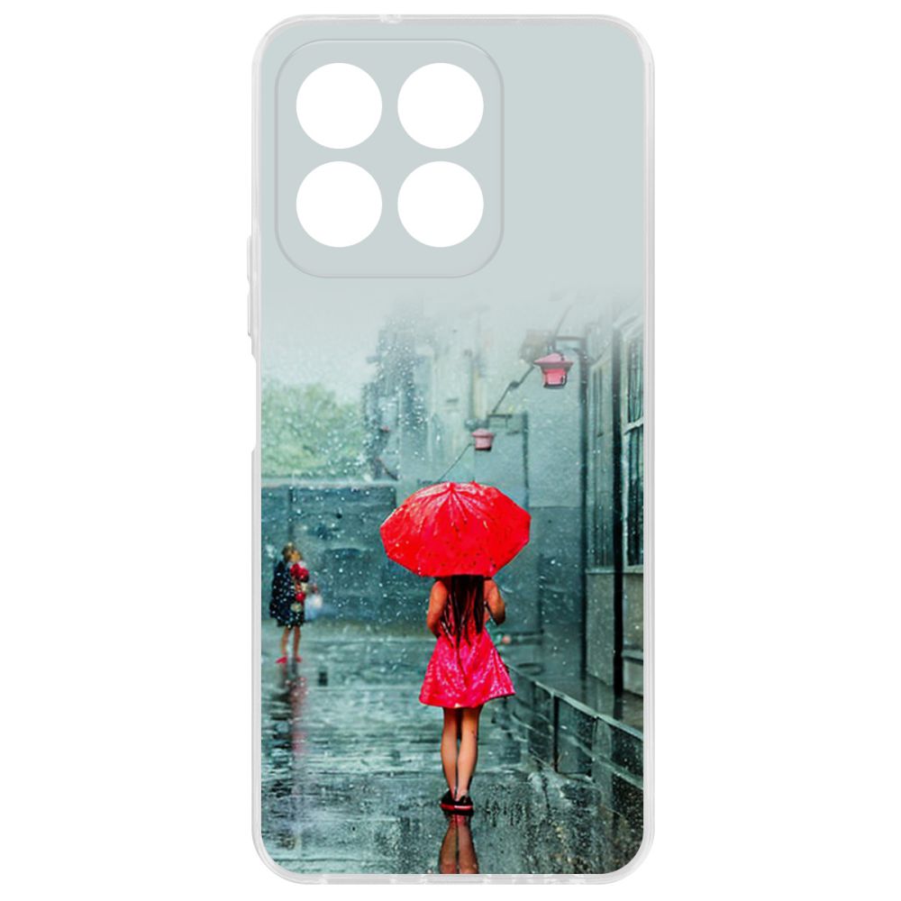 

Чехол-накладка Krutoff Clear Case Красный зонтик для Honor X8b, Прозрачный