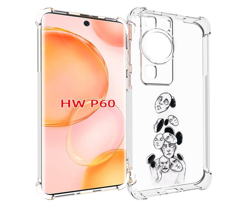

Чехол MyPads человек с разными масками для Huawei P60, Tocco