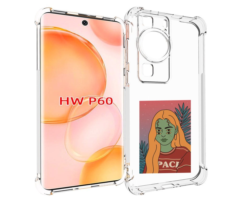 

Чехол MyPads четырехглазая девушка женский для Huawei P60, Tocco