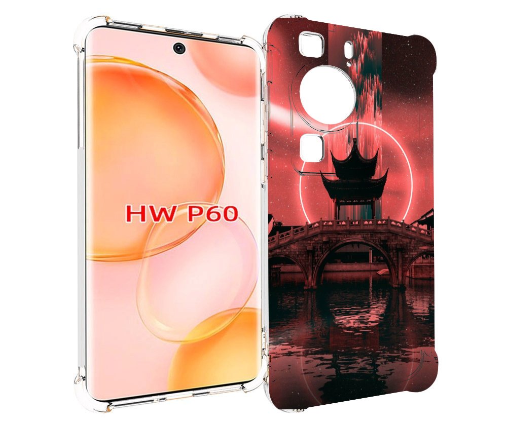 

Чехол MyPads японский мост красный фон для Huawei P60, Tocco