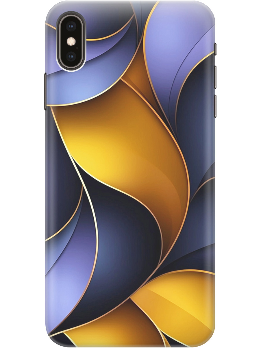 

Силиконовый чехол на Apple iPhone XS Max с принтом "Желто-сиреневые изгибы", Прозрачный;желтый;фиолетовый, 719086231