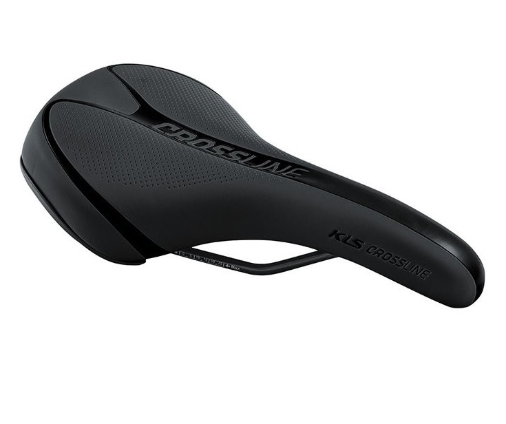 Cедло CROSSLINE, 283х172мм, технология zone cut, чёрное, пена высокой плотности, рельсы со