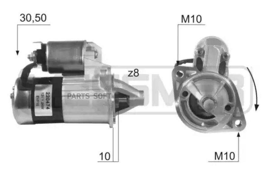 

Стартер ERA 12V 1.2kW 220474
