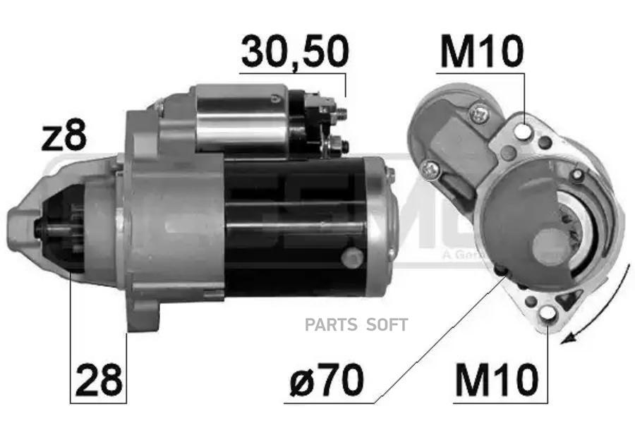 

Стартер ERA 12V 1.4Kw 220884