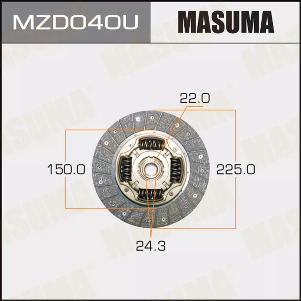 

Мzd040U_Диск Сцепления Маzdа 626 1.8-2.0D 87>/323 1.6-2.0/1.7Тd 86> MASUMA mzd040u