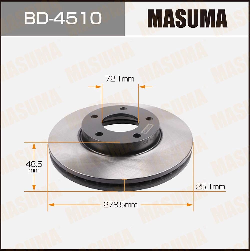 

Вd-4510_Диск Тормозной Передний Маzdа 3 1.4/1.6/1.6Тd 03> MASUMA bd4510