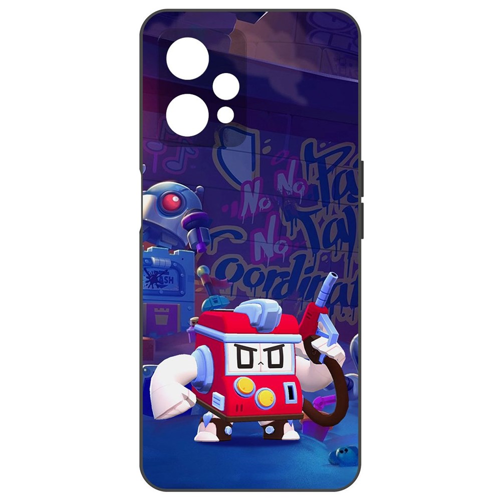 Чехол-накладка Krutoff Soft Case Brawl Stars - V8-БИТ для Realme 9 5G черный