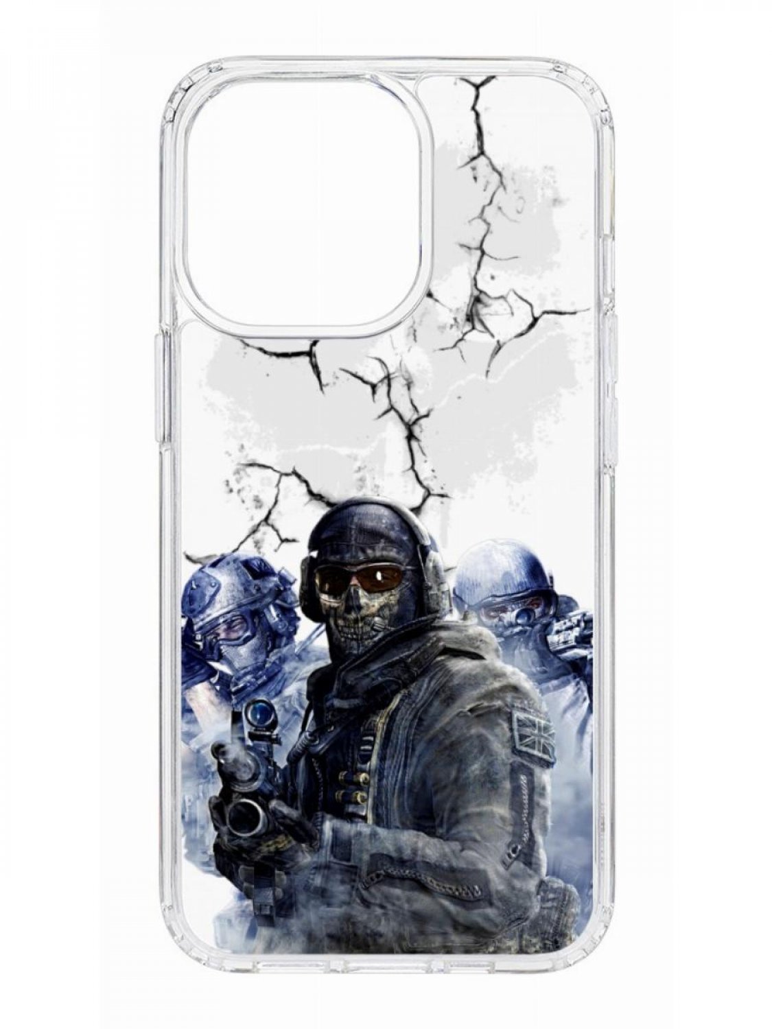 фото Противоударный чехол для apple iphone 13 pro кruче print call of duty прозрачный