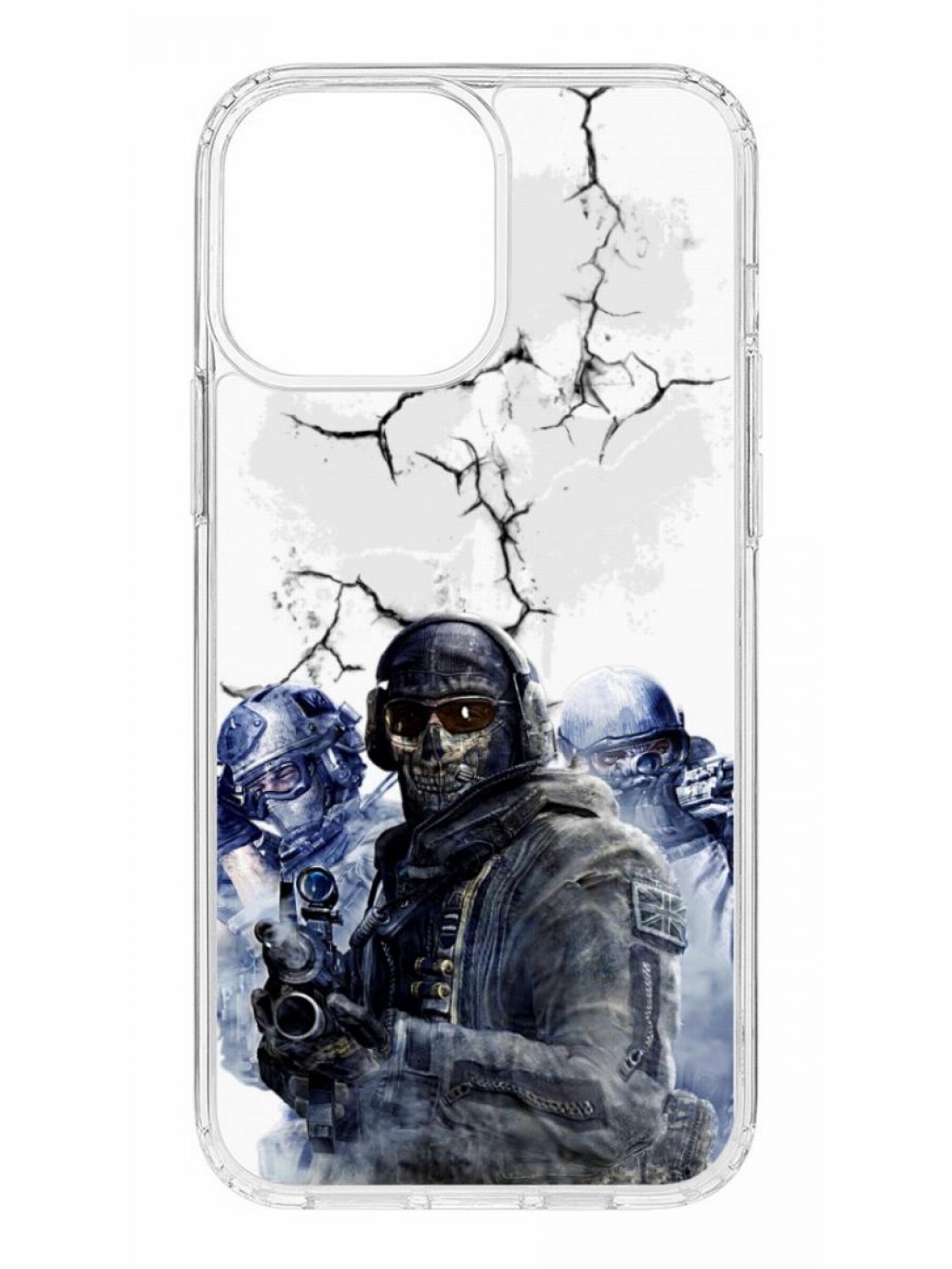 фото Противоударный чехол для apple iphone 13 pro max кruче print call of duty прозрачный