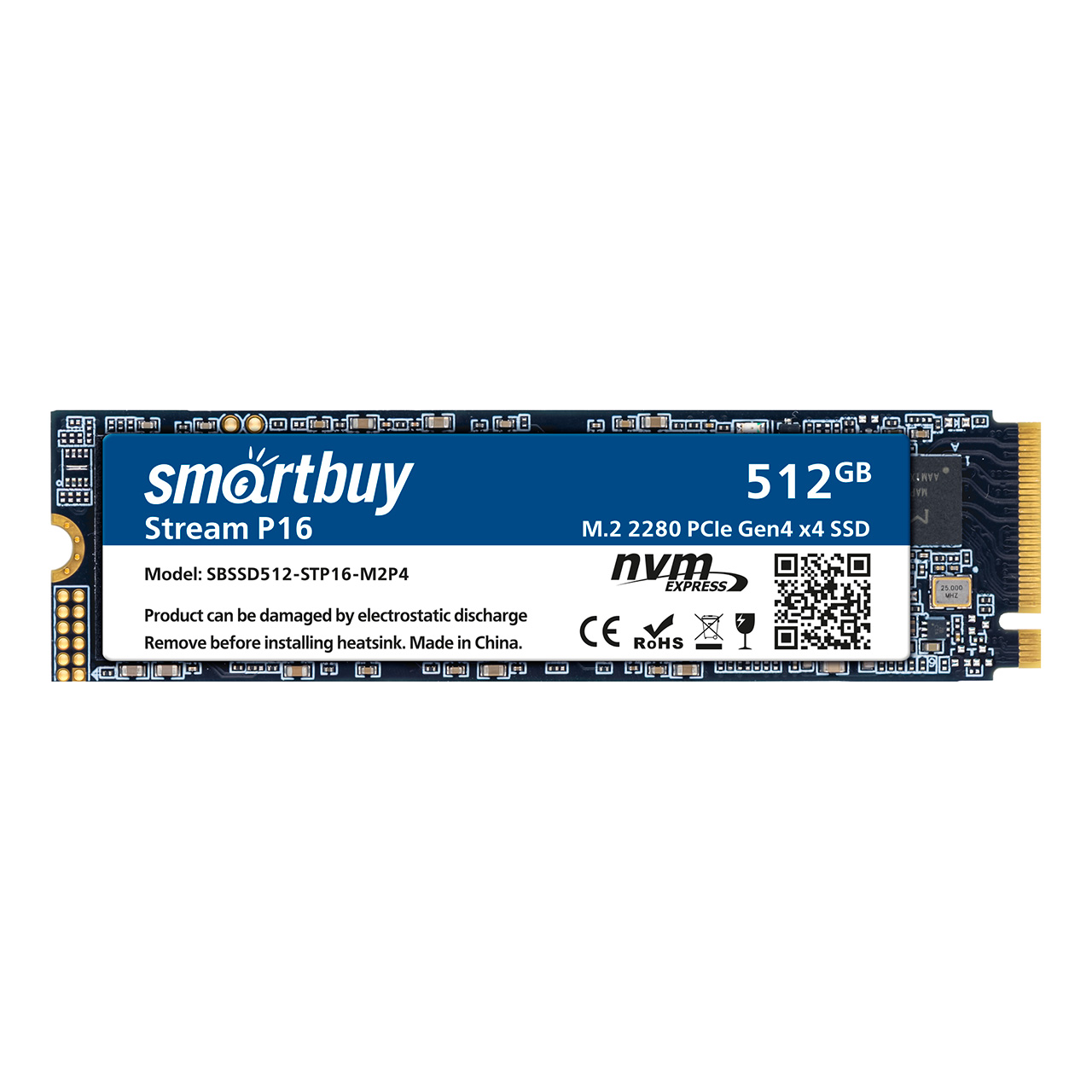 

SSD накопитель SmartBuy P16 M.2 2280 512 ГБ SBSSD512-STP16-M2P4, P16