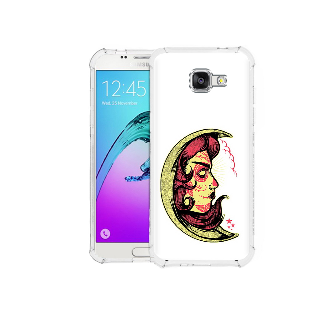 

Чехол MyPads Tocco для Samsung Galaxy A5 (2016) желтый полумесяц с лицом девушки, Прозрачный, Tocco