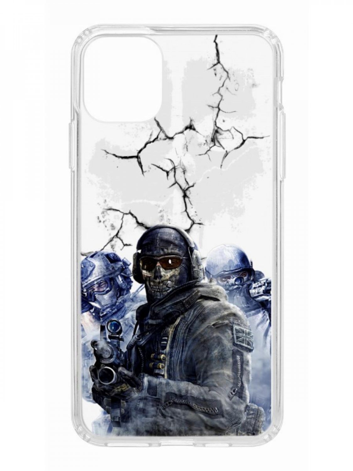 фото Противоударный чехол для apple iphone 11 pro max кruче print call of duty прозрачный