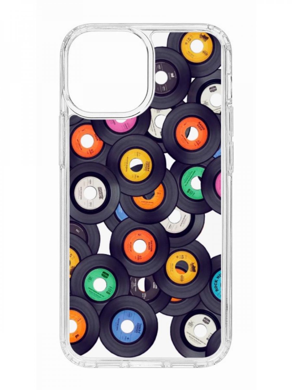 фото Противоударный чехол для apple iphone 13 mini кruче print виниловые пластинки прозрачный