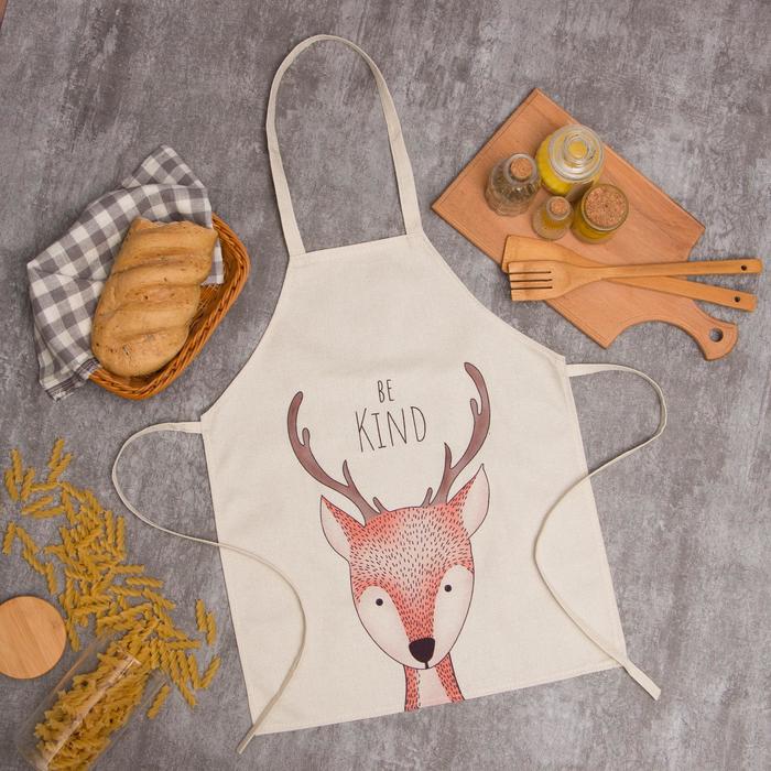 

Фартук Этель "Be Kind", 40x50 см, 50% п/э, 50% лён, Бежевый