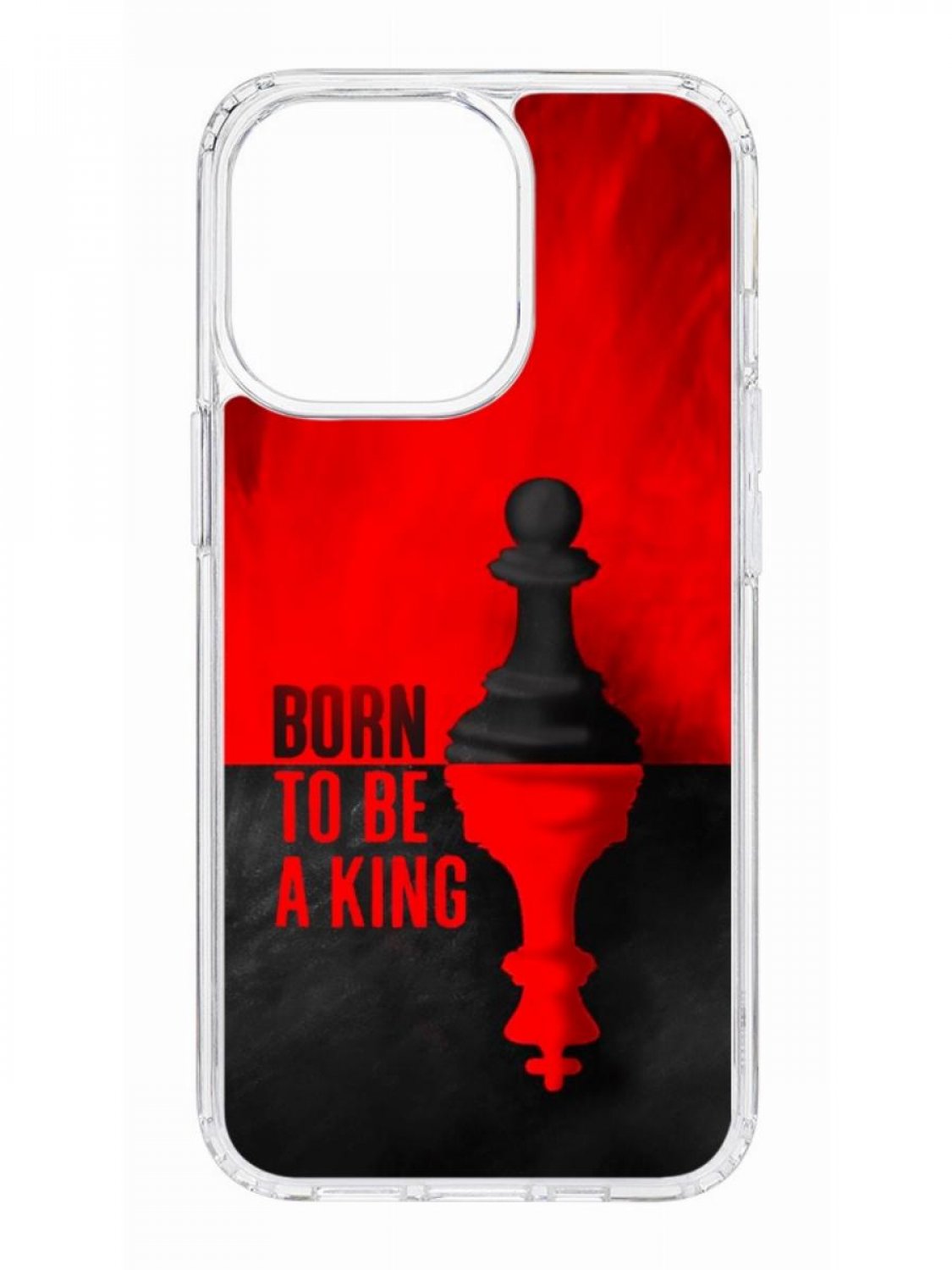 фото Противоударный чехол для apple iphone 13 pro кruче print born to be a king прозрачный