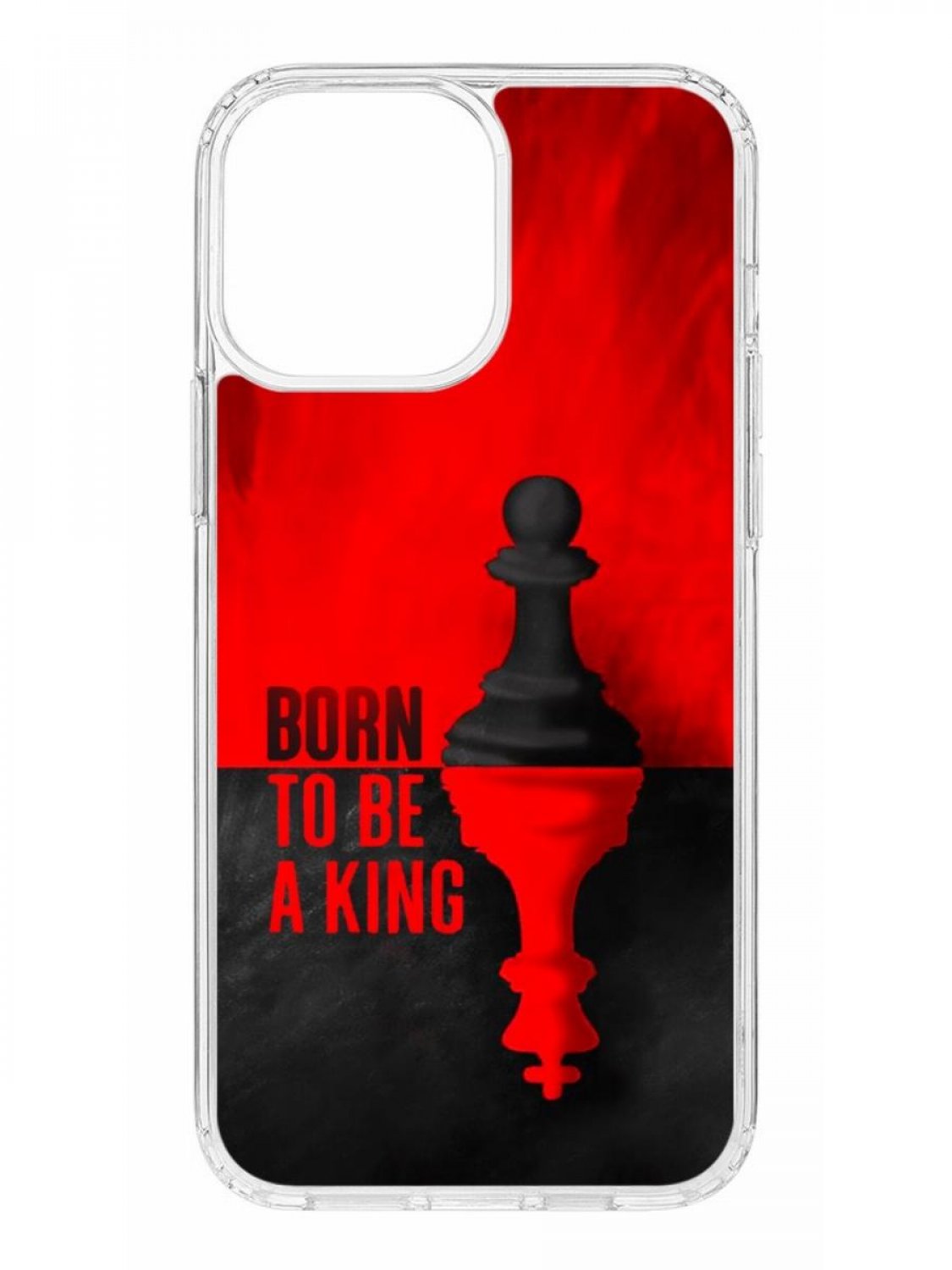 Противоударный чехол для Apple iPhone 13 Pro Max КRUЧЕ Print Born to be a King прозрачный