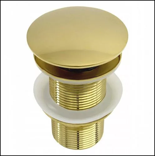 Донный клапан GiD G100 золотой металлический без перелива металлический донный клапан для умывальника styron