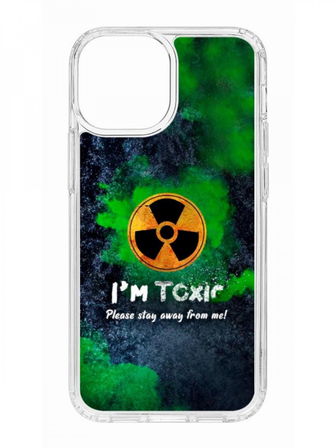 фото Противоударный чехол для apple iphone 13 mini кruче print toxic прозрачный с рисунком