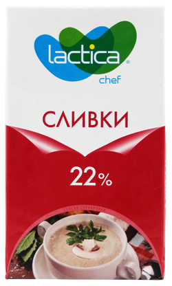 

Сливки Lactica питьевые ультрапастеризованные 22% БЗМЖ 1 л