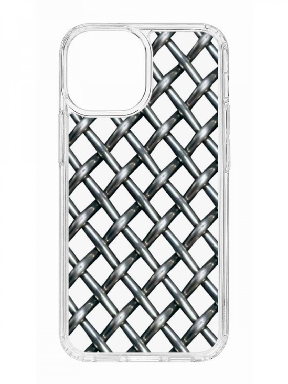 фото Противоударный чехол для apple iphone 13 mini кruче print стальная сетка прозрачный