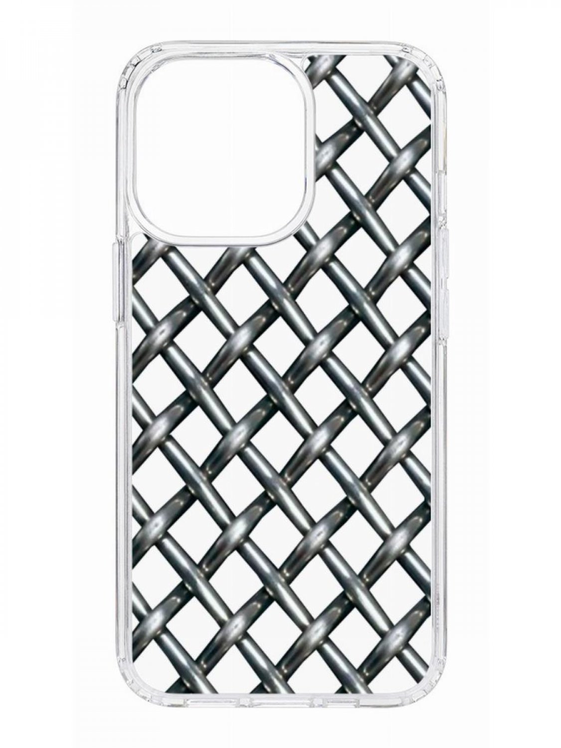 фото Противоударный чехол для apple iphone 13 pro кruче print стальная сетка прозрачный