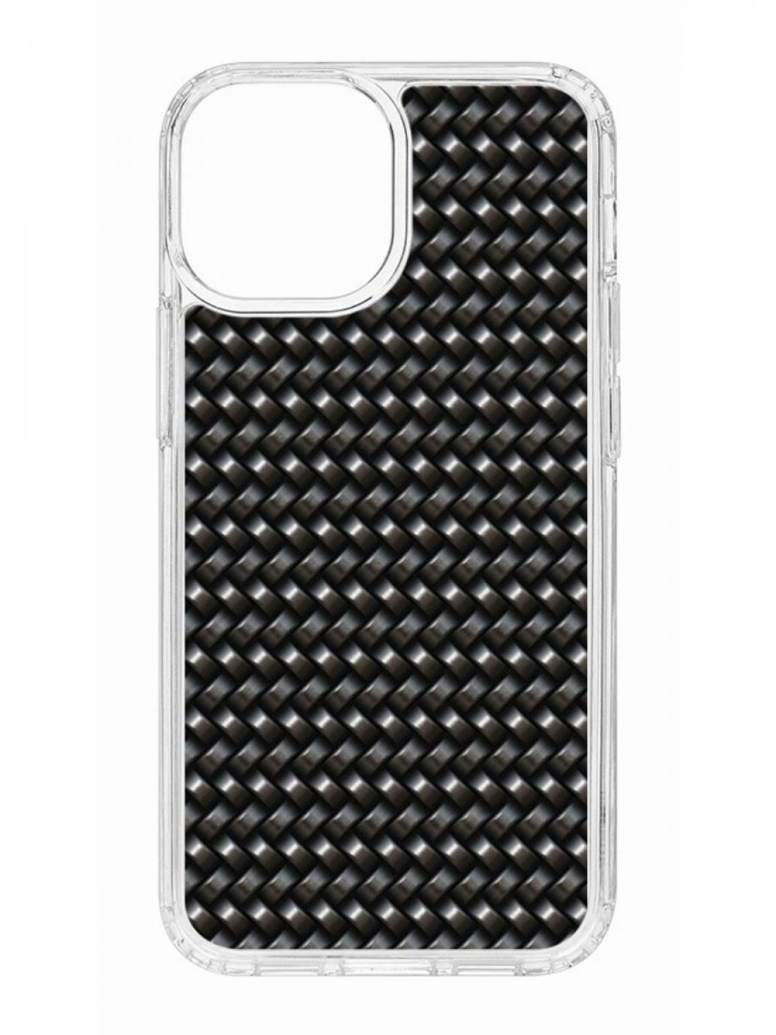 фото Противоударный чехол для apple iphone 13 mini кruче print карбон прозрачный с рисунком